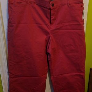 Old Navy Red  wide leg cropped pants